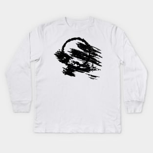 Abstract Ink Smear (Black Version) Kids Long Sleeve T-Shirt